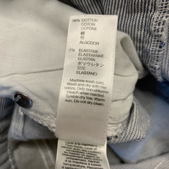 Gap Mini Skirt Pinstripe Blue White Cotton Blend Women Size 6 - Picture 6 of 7
